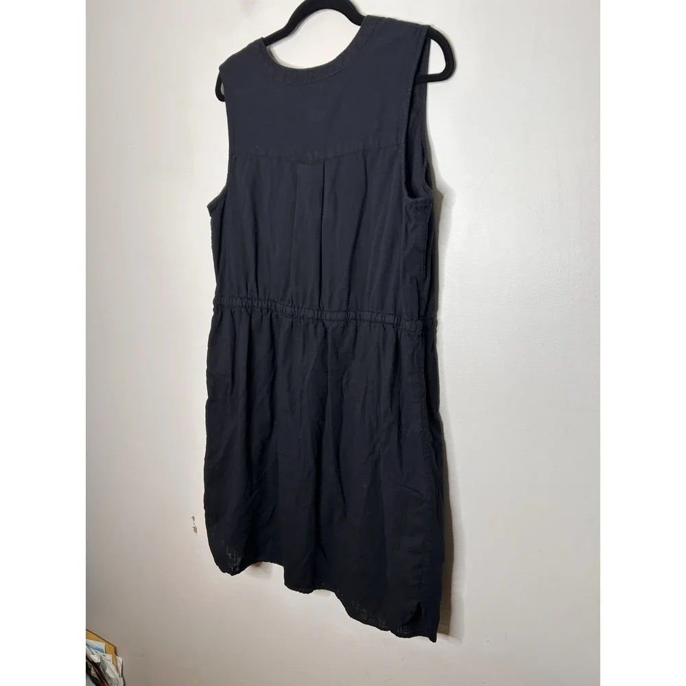 Old Navy Black Washed Linen Blend Sleeveless Summer Dress Size XL
